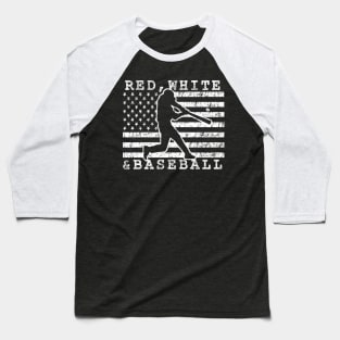 Red White and Baseball American Flag USA Baseball Fan Baseball T-Shirt